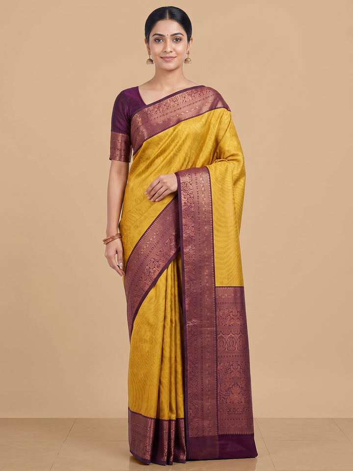 Mustard Woven Design Art Silk Saree