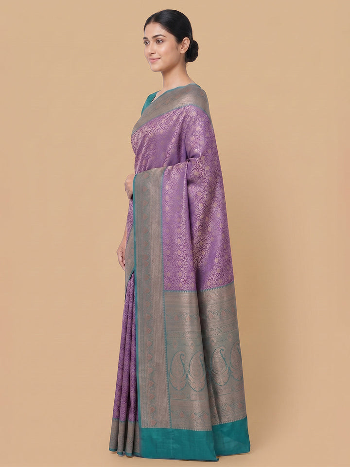 Lavender Woven Design Art Silk Saree