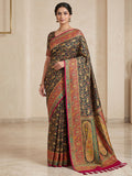 Black Art Silk Printed Saree
