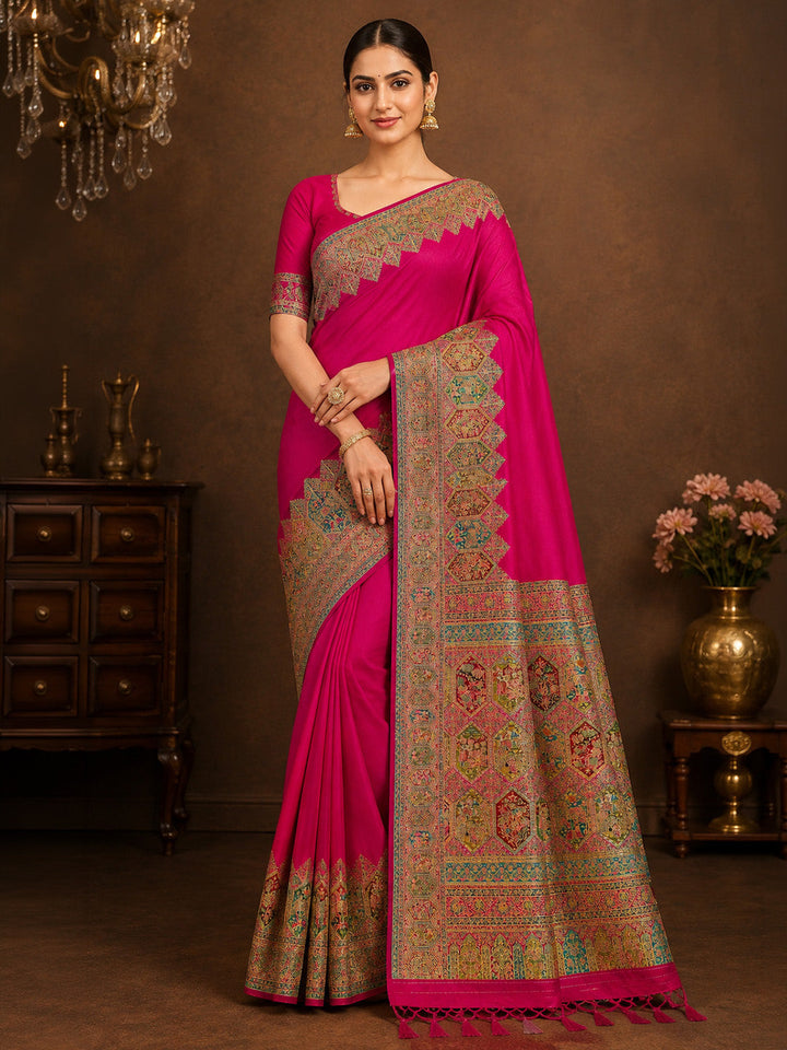 Rani Printed Art Silk Saree