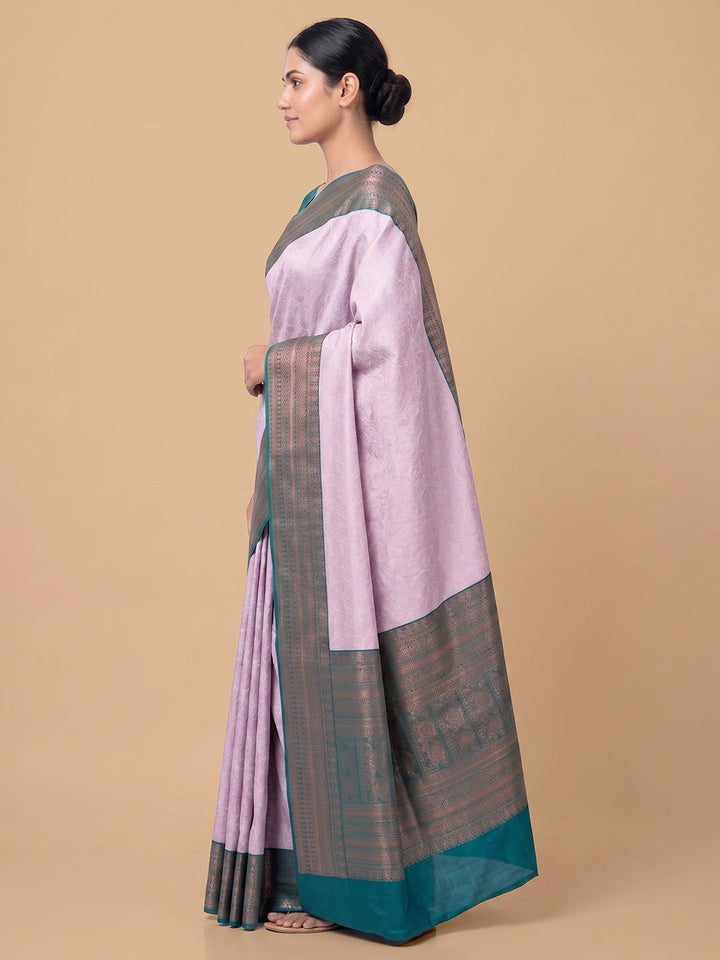 Pink-Lt Woven Design Art Silk Saree
