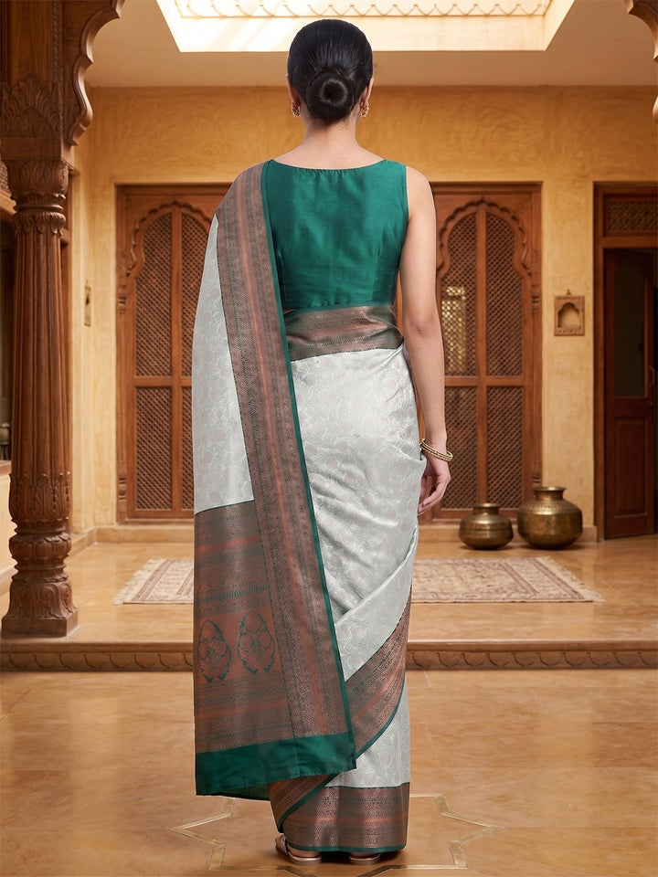 Sea Green Woven Design Art Silk Saree