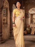 Off White Woven Design Art Silk Saree