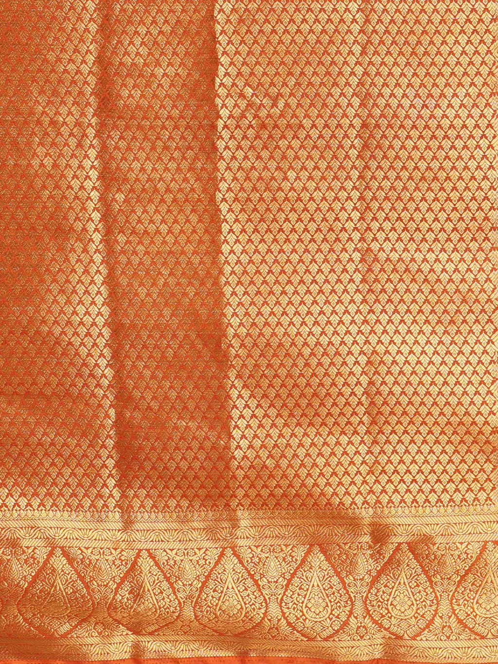 Off White Orange Woven Design Balaton Saree