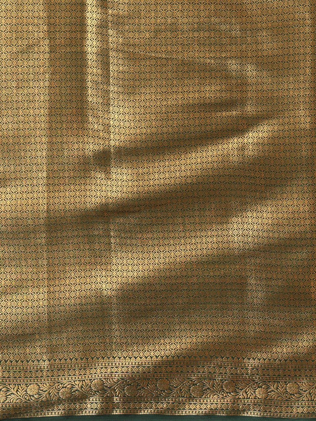Off White Dark Green Woven Design Balaton Saree