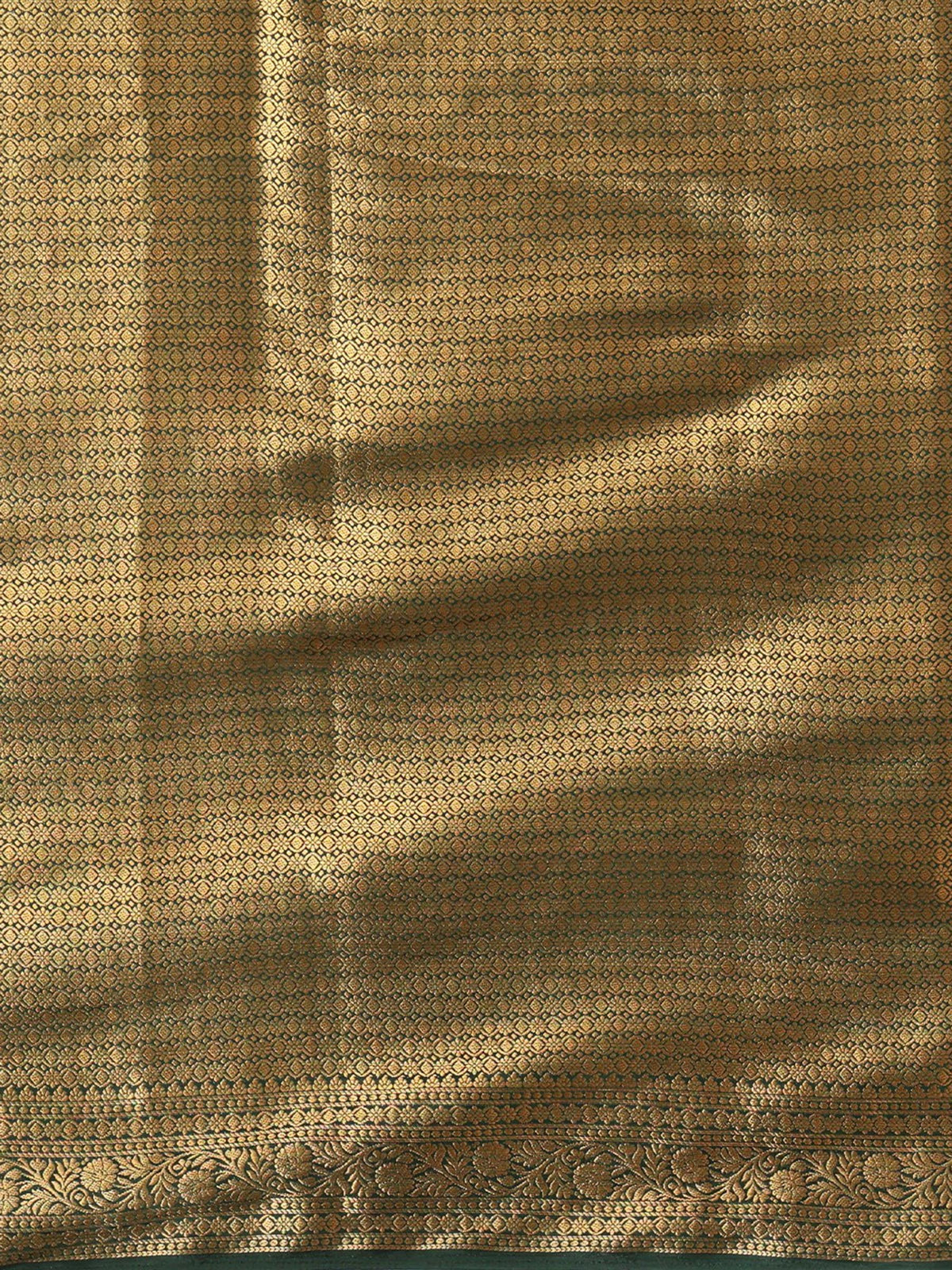 Off White Dark Green Woven Design Balaton Saree