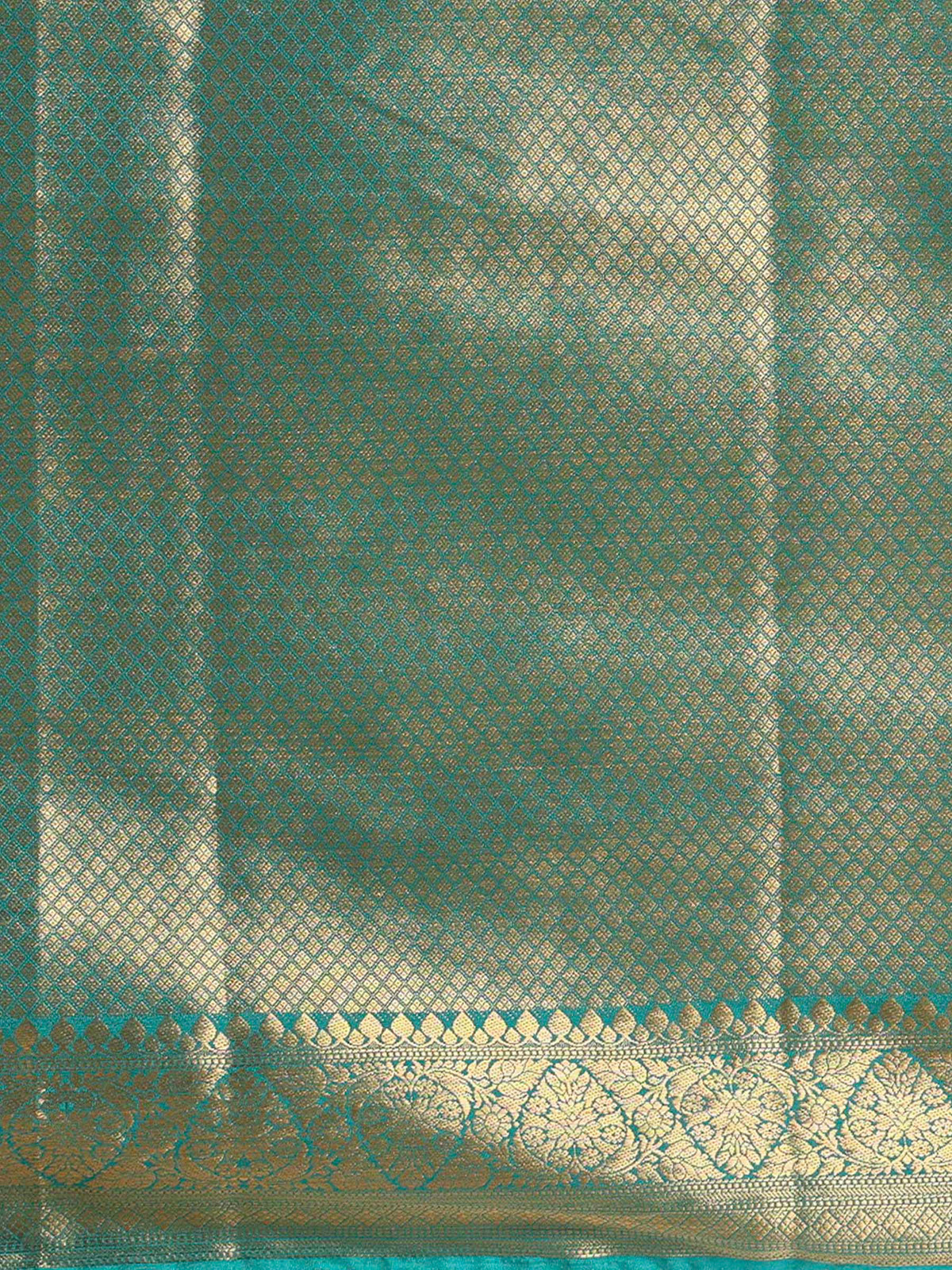 Off White Dark Blue Woven Design Balaton Saree