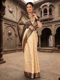 Off White Black Woven Design Balaton Saree