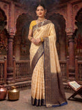Off White Black Woven Design Balaton Saree