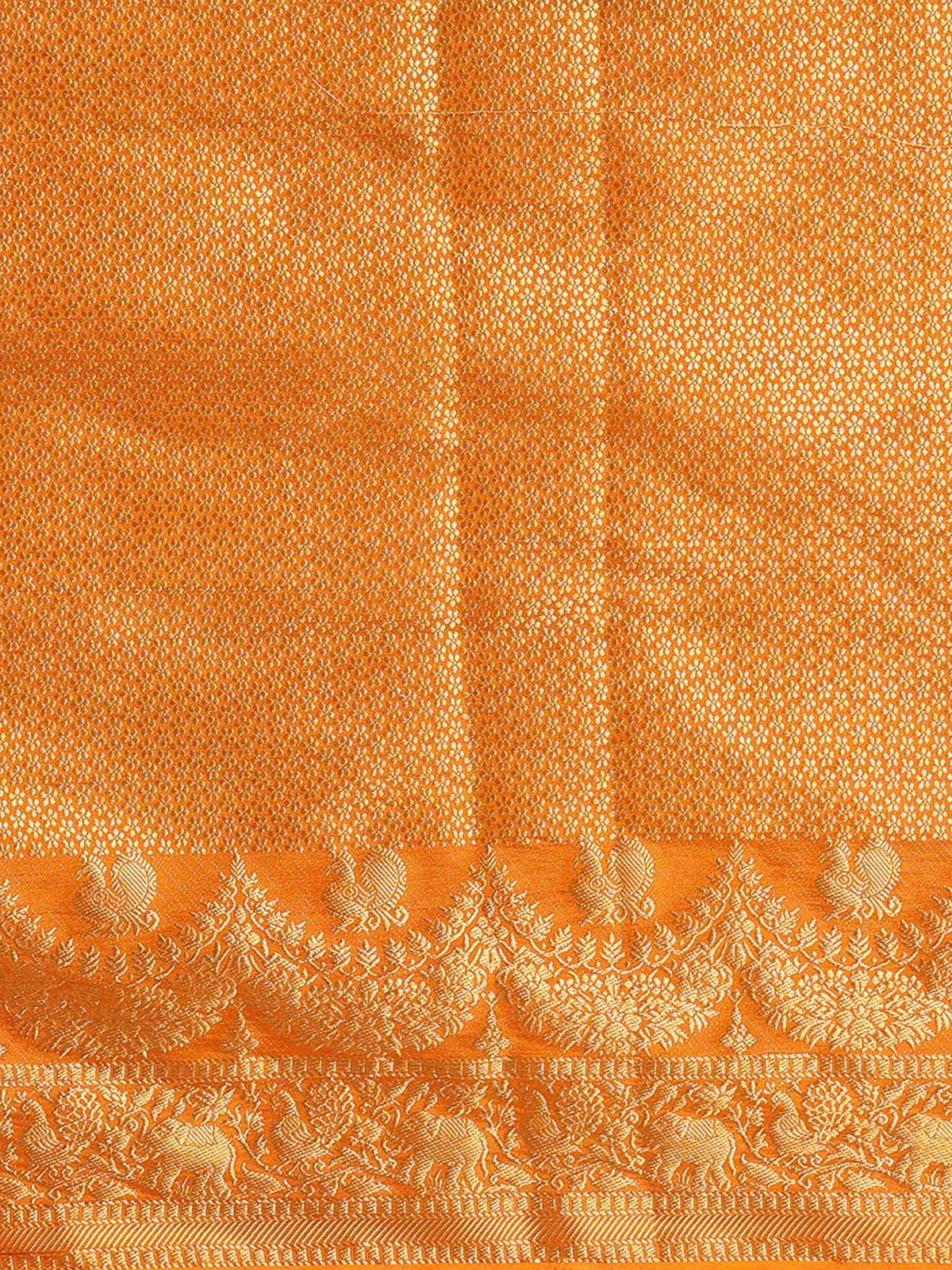 Off White Mustard Woven Design Balaton Saree