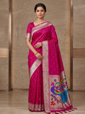 Rani Tussar Woven Saree