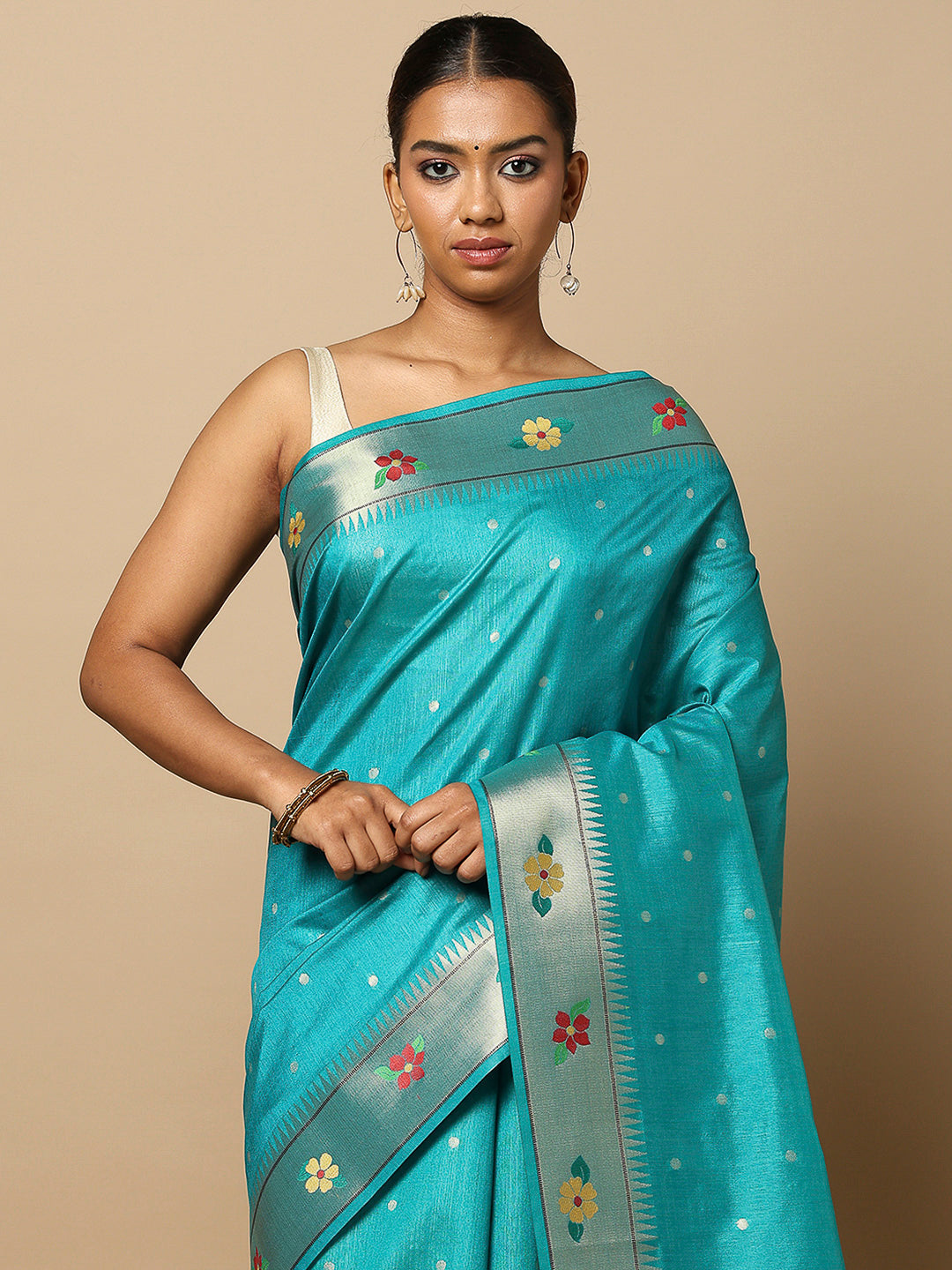 Blue Tissue Woven Saree
