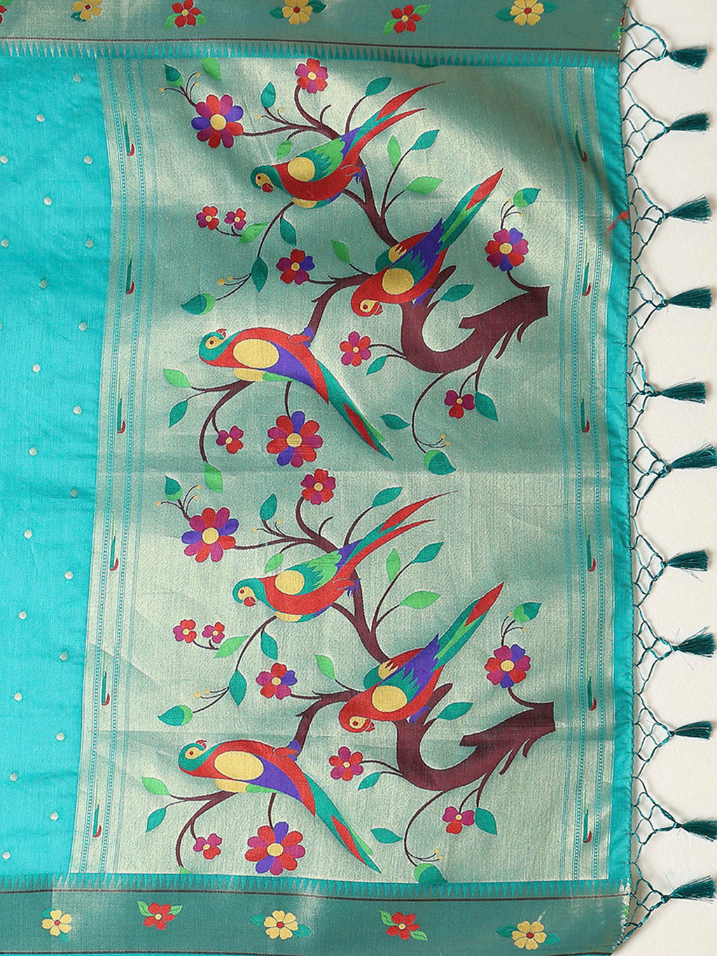Blue Tissue Woven Saree