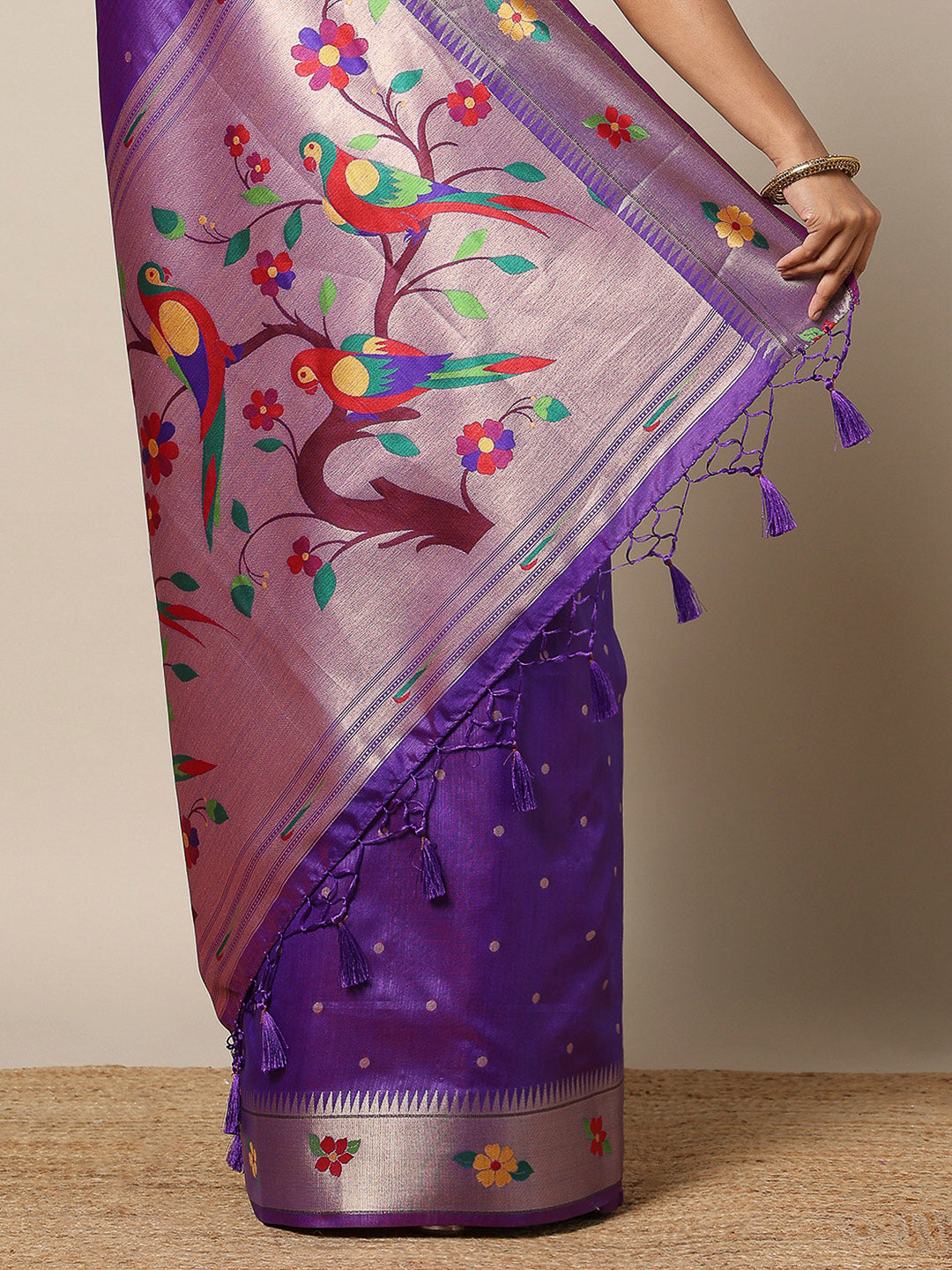 Purple Tissue Woven Saree