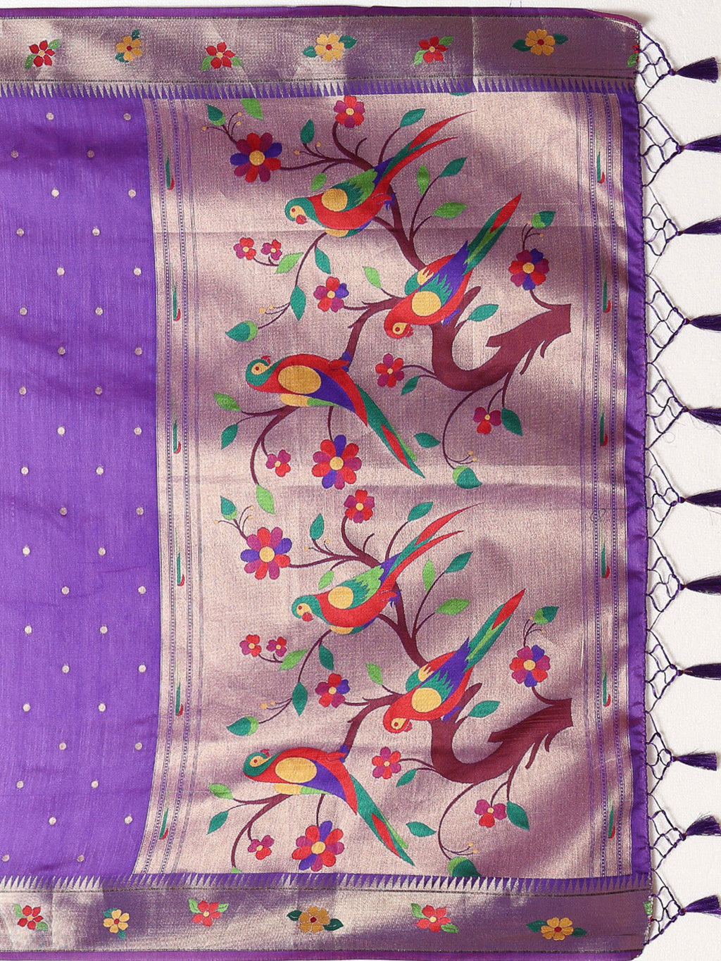 Purple Tissue Woven Saree