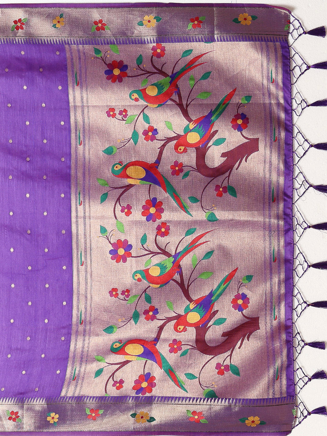Purple Tissue Woven Saree