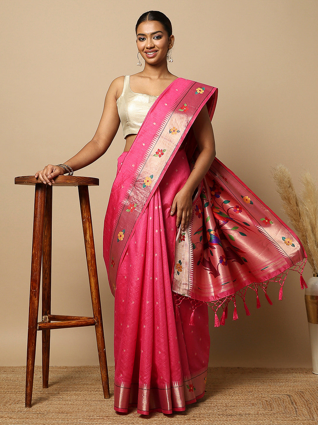Rani Tissue Woven Saree