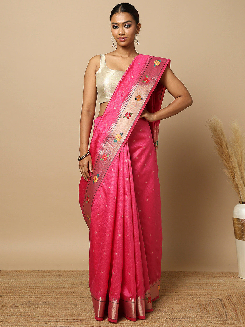 Rani Tissue Woven Saree