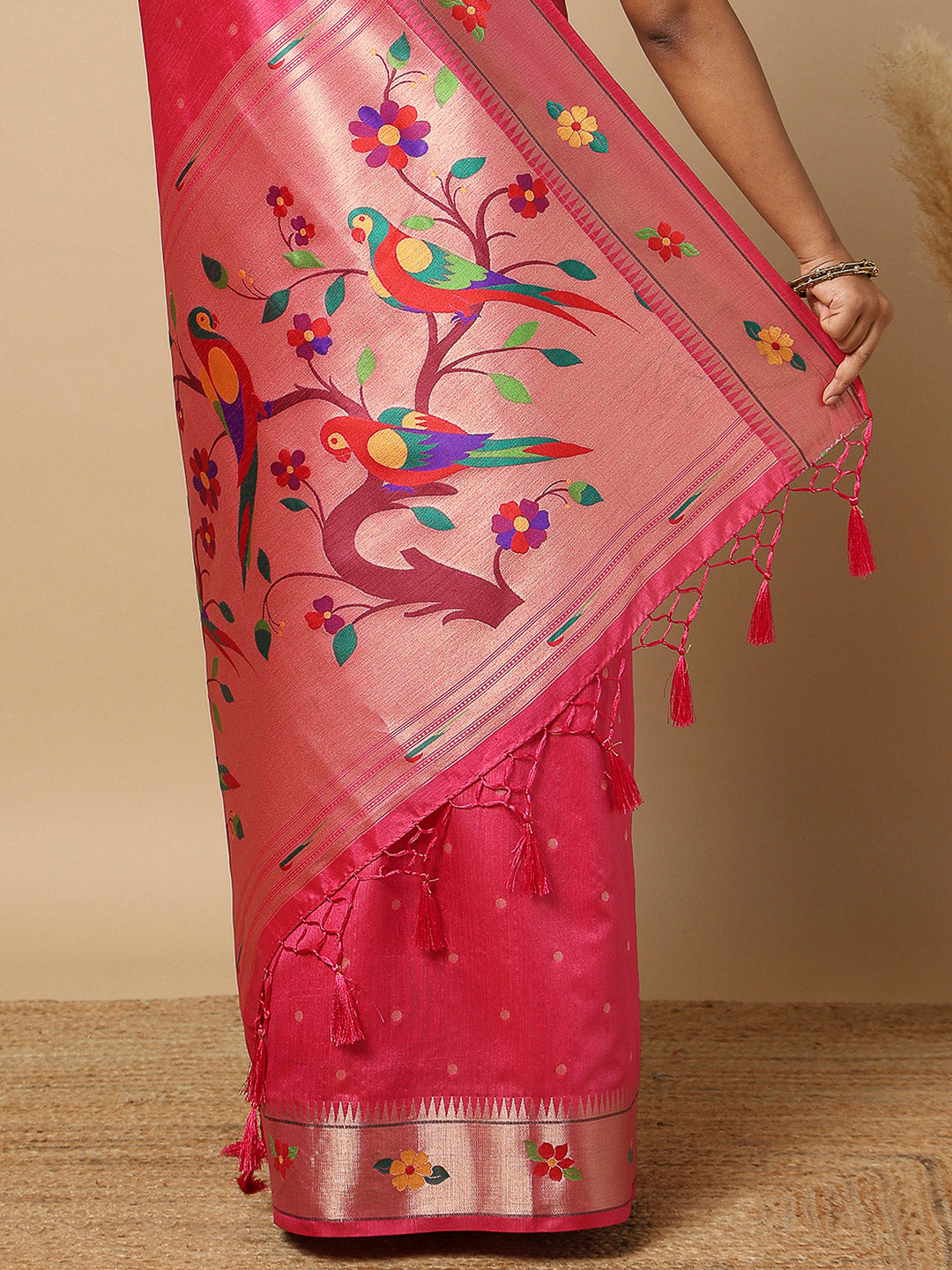 Rani Tissue Woven Saree