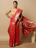 Red Tissue Woven Saree