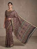 Black Chiffon Printed Saree