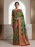 Green Art Silk Printed Saree