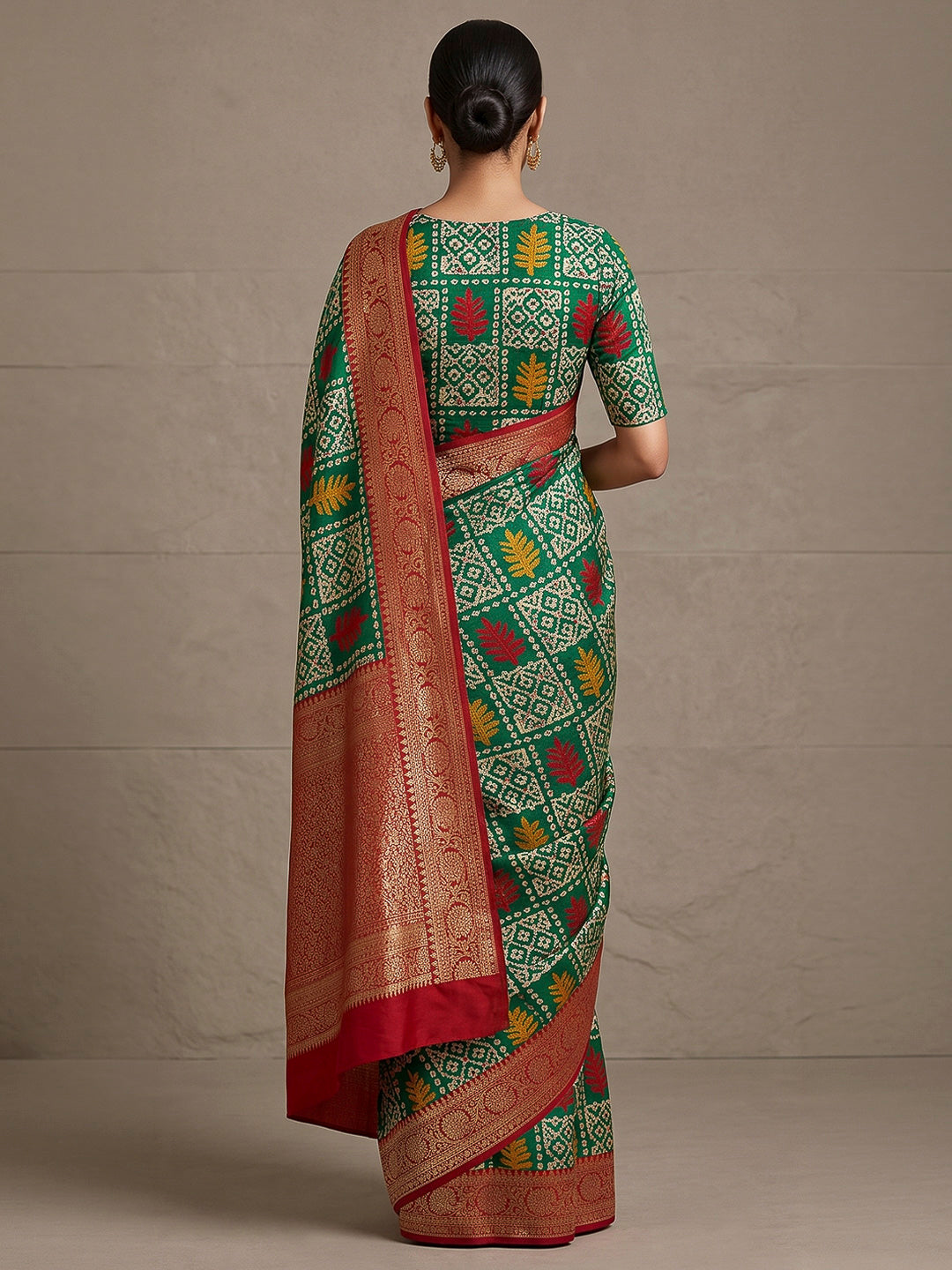 Green Art Silk Printed Saree
