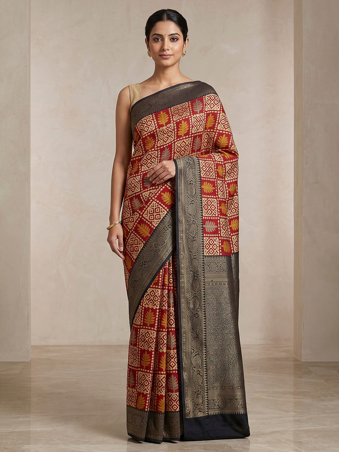 Maroon Art Silk Printed Saree