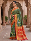 Bottle Green Woven Design Art Silk Kanjivaram Saree