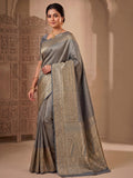 Grey Woven Design Art Silk Kanjivaram Saree