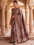Maroon Woven Design Art Silk Kanjivaram Saree