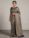 Navy Blue Woven Design Art Silk Kanjivaram Saree