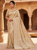 Beige Woven Design Art Silk Kanjivaram Saree