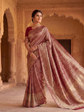 Maroon Woven Design Art Silk Kanjivaram Saree