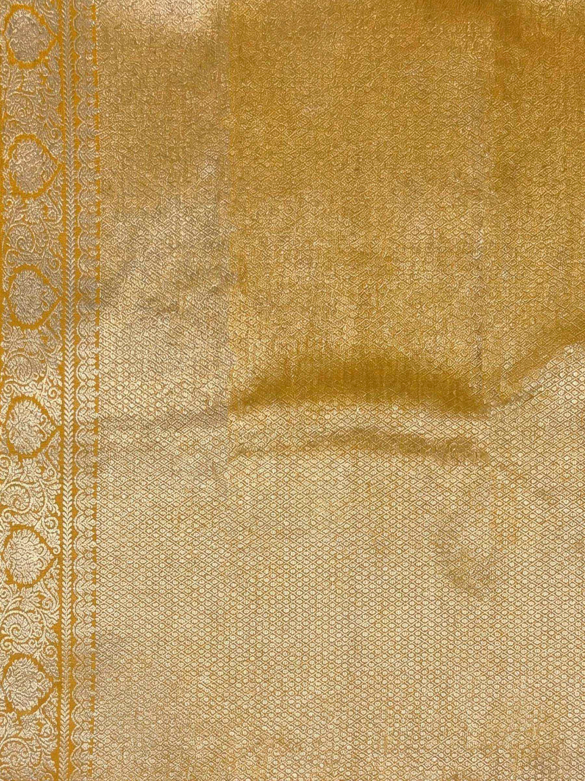 Mustard Woven Design Art Silk Kanjivaram Saree