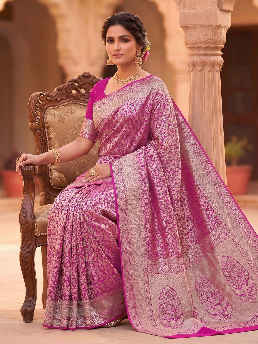 Rani Woven Design Art Silk Kanjivaram Saree