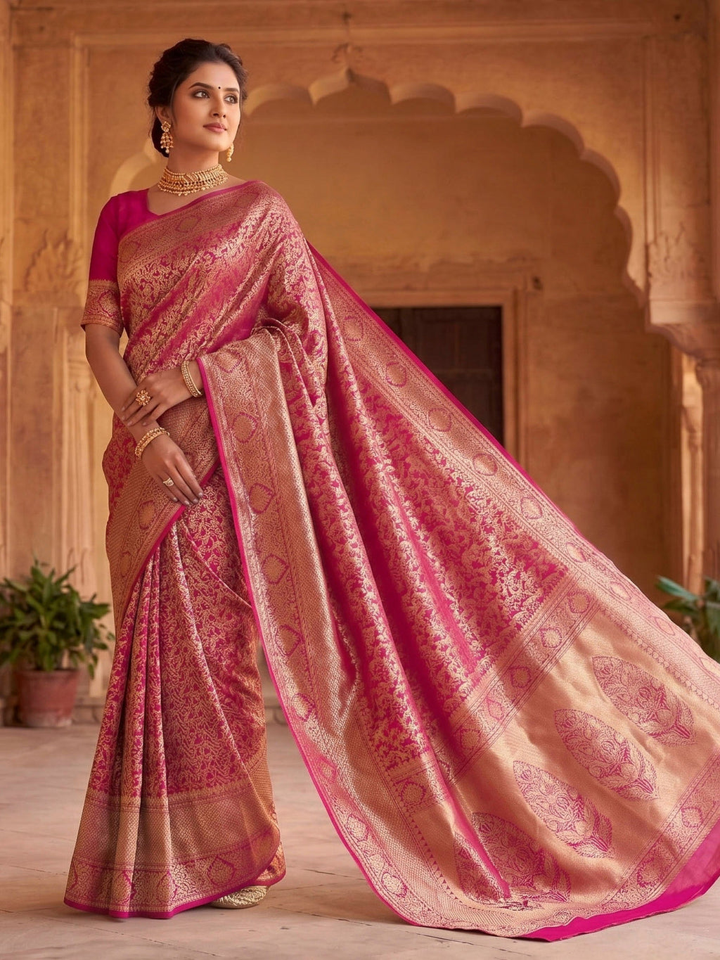 Rani Woven Design Art Silk Kanjivaram Saree