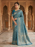 Royal Blue Woven Design Art Silk Kanjivaram Saree