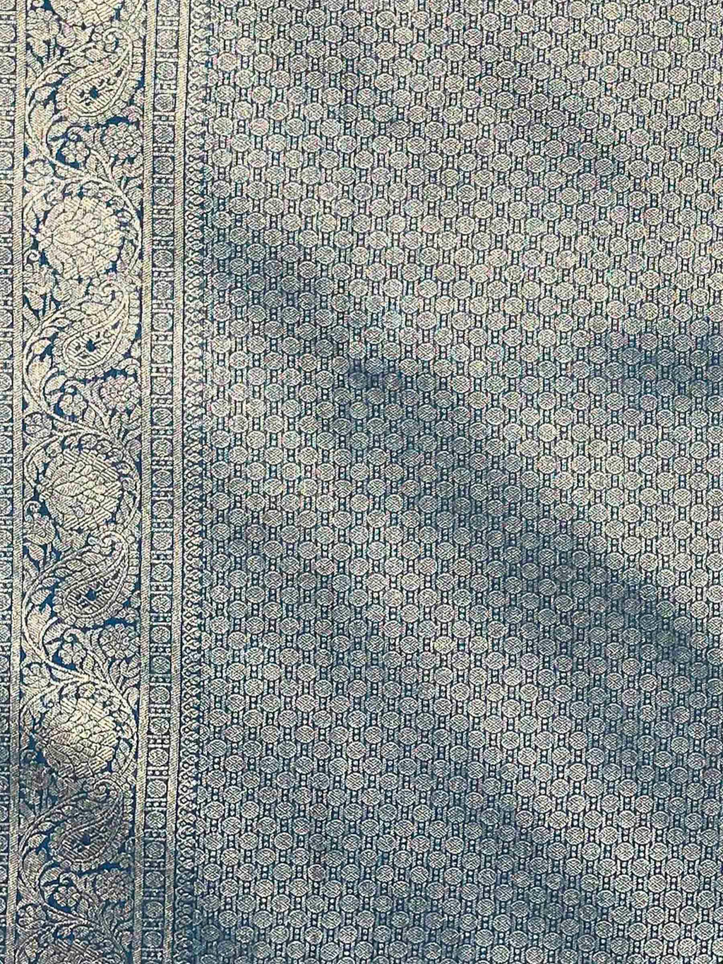 Peacock Blue Woven Design Art Silk Kanjivaram Saree