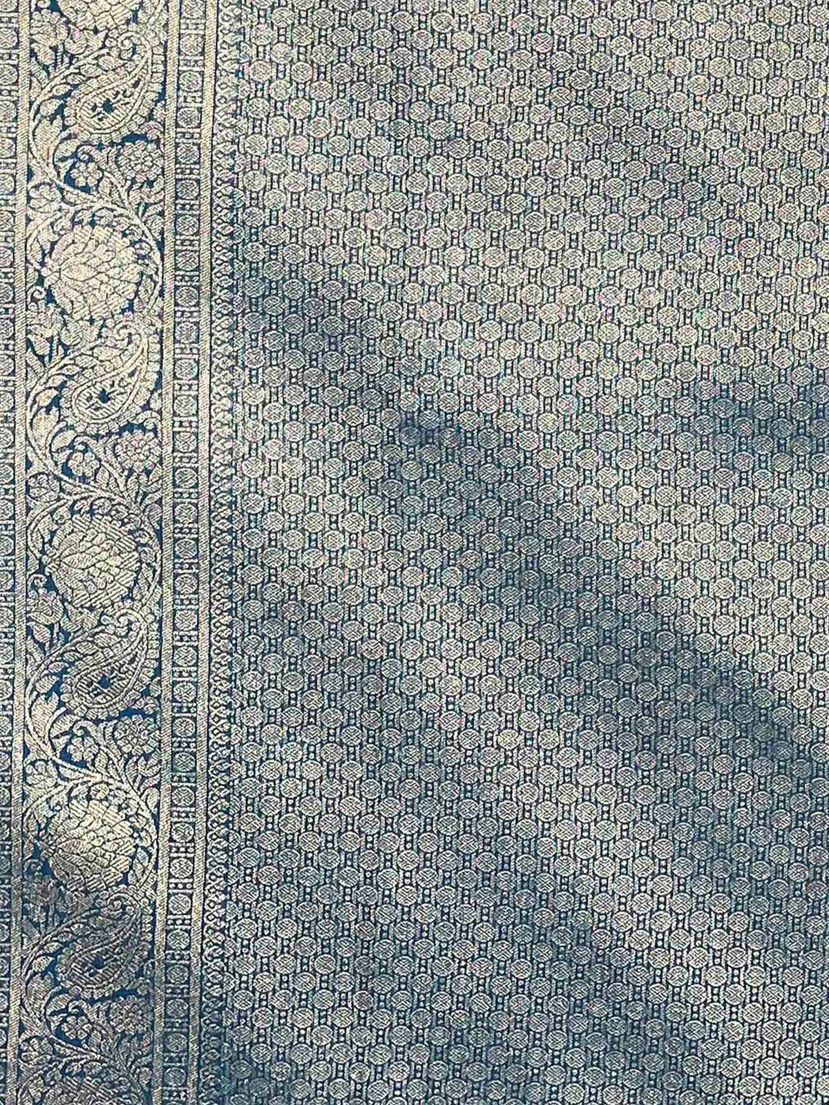 Peacock Blue Woven Design Art Silk Kanjivaram Saree