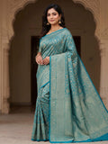 Blue Woven Design Art Silk Kanjivaram Saree