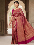 Pink Woven Design Art Silk Kanjivaram Saree