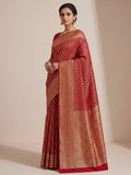 Maroon Woven Design Art Silk Kanjivaram Saree