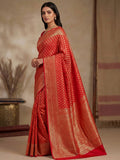 Red Woven Design Art Silk Kanjivaram Saree