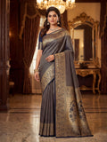 Navy Blue Woven Design Art Silk Kanjivaram Saree