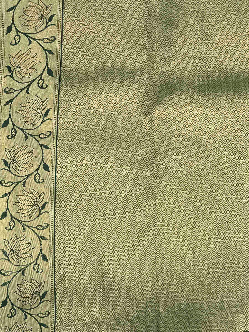 Olive Green Woven Design Art Silk Kanjivaram Saree