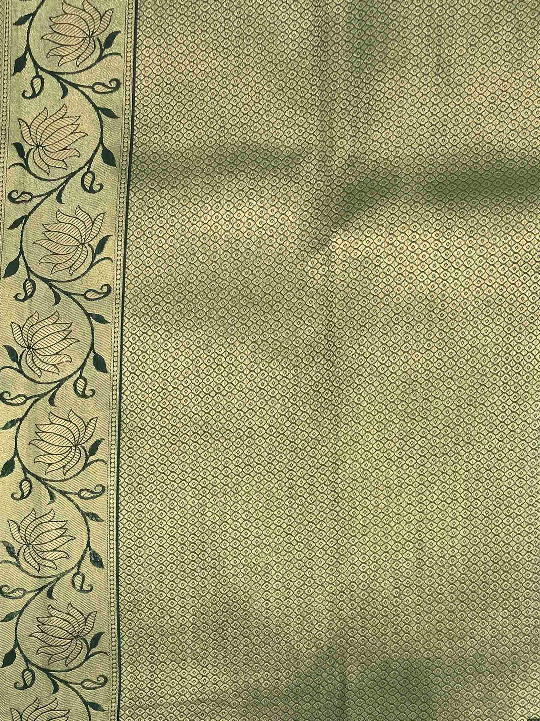 Olive Green Woven Design Art Silk Kanjivaram Saree