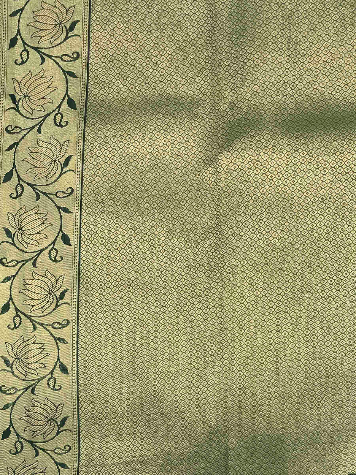 Olive Green Woven Design Art Silk Kanjivaram Saree