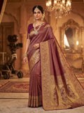 Wine Woven Design Art Silk Kanjivaram Saree