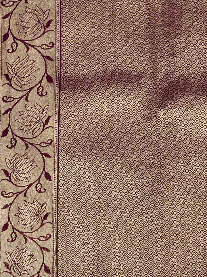 Wine Woven Design Art Silk Kanjivaram Saree